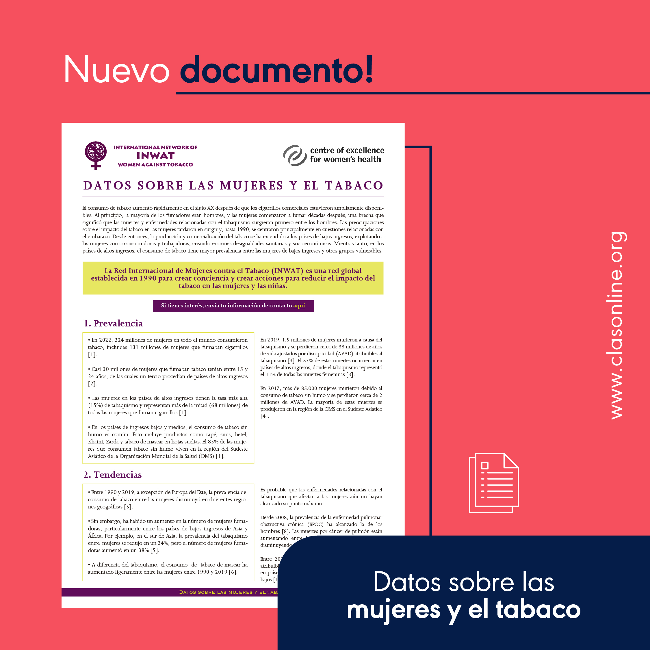 Datos clave sobre mujeres y el tabaco